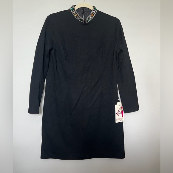 *RARE FIND* Vintage 1950s Elegant Miss of California Black Wool Dress - 14 (L) - Picture 1 of 10